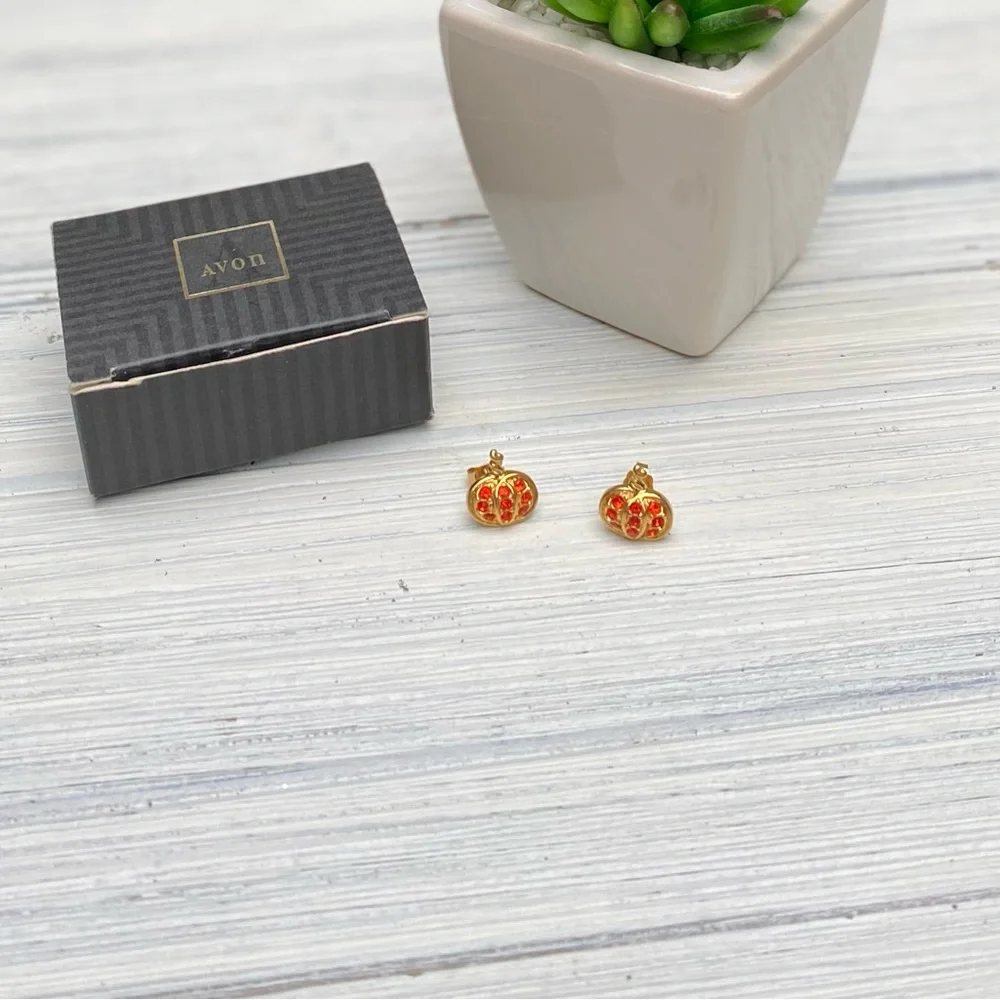 VTG Avon PUMPKIN Earrings - Picture 3 of 14